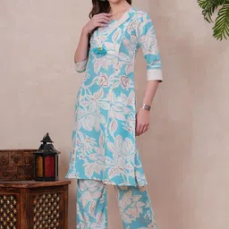 JC4U Printed Lapel Collar Neck Tunic With Trousers image 4