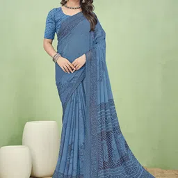Panzora Ethnic Motifs Poly Chiffon Saree-picture-36