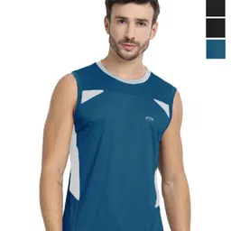 FTX Pack Of 4 Colourblocked Round Neck T-shirts-picture-22