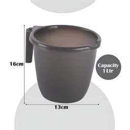 Aura Black 10 Pieces Mugs - 1000 ml Each image 3