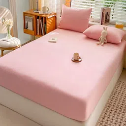 JC HOME Pink 140 TC Queen Bedsheet Set 1.50m x 2m image 5