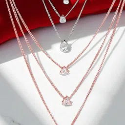 Anxvi Rose Gold-Plated Alloy Cubic Zirconia Necklace-picture-13
