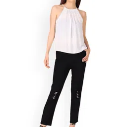 NEUNK Women Comfort Tapered Fit High-Rise Mildly Distressed Stretchable Regular Jeans image 3