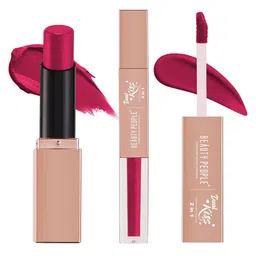 Beauty People Dual Kiss 2-In-1 Matte Liquid Lipstick- 3.8 g + 4 ml- Pink Crush-image-83
