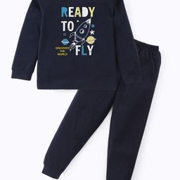 BLUSHES Kids Ready To Fly Typography Printed Pure Cotton Night Suit-picture-17
