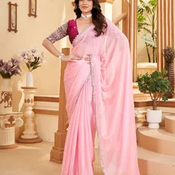 Dori Solid Embellished Saree image 1