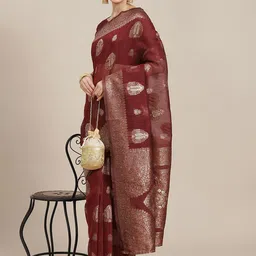 Mitera Woven Design Zari Banarasi Saree-image-2