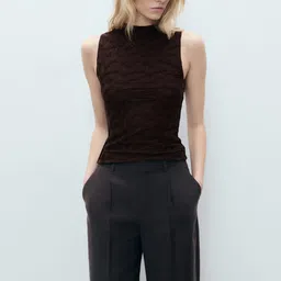MANGO Self Design High Neck Top-picture-29
