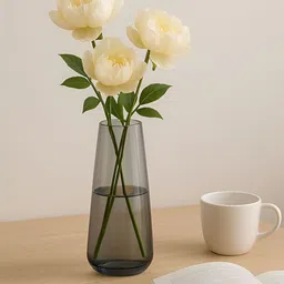 Homesake Black Cylinder Shaped Flower Plants Glass Vase Pot-image-52