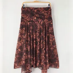 Trendyol Abstract Printed Flared Midi Skirt image 1