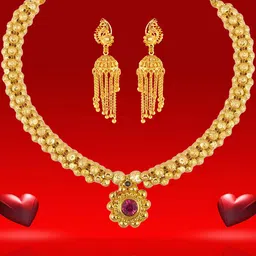 Heer Collection Gold-Plated Artificial Stones Studded Choker Jewelry Set-picture-39