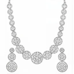 M Creation Silver-Plated Alloy Necklace and Earrings image 3