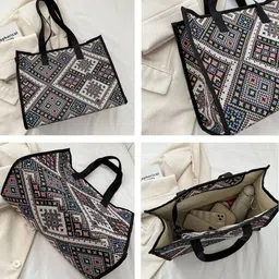 CORSICA Printed PU Oversized Structured Tote Bag image 3