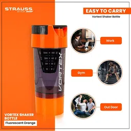 STRAUSS Orange & Black Single Plastic Printed Water Bottle image 2
