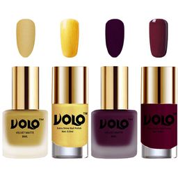 VOLO Set Of 4 Velvet Matte & Extra Shine Nail Polish-8 ml & 9.9 ml Each Shade 32-46-59-34-picture-23