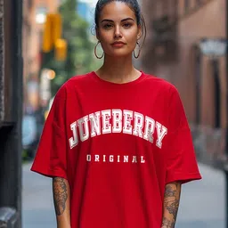 JUNEBERRY Women Typography Printed T-shirt-image-95