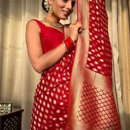 Vmdesigns Woven Design Zari Art Silk Handloom Banarasi Saree image 4