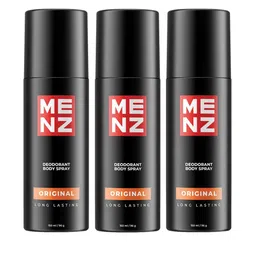 MENZ Men Set Of 3 Original Long Lasting Deodorant Body Spray 150 ml Each image 1