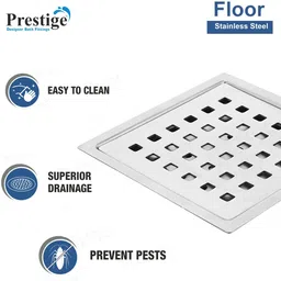 prestige Floor Stainless Steel Push Down Strainer image 3