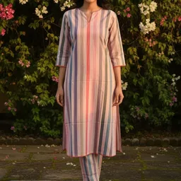 Gopi Prem Striped Pure Cotton Straight Kurta With Trousers image 5