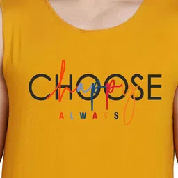 SLOWLORIS Pack Of 2 Printed Combed Cotton Gym Vests VSL26 CMB(CHS MUSTARD)(PLAIN ORANGE) image 3