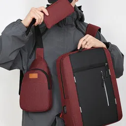 Mast & Harbour Men Colourblocked Padded Backpack with USB Charging Port-picture-38
