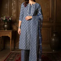 SZN Women Printed Regular Kurta with Trousers & With Dupatta-picture-14