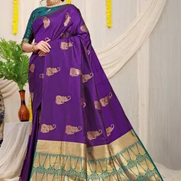 Royal Rajgharana Saree Woven Design Zari Pure Silk Banarasi Sarees-picture-24