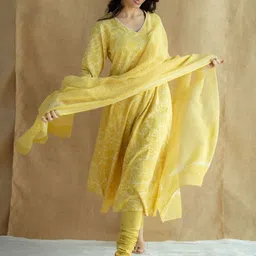 THE INDIAN ETHNIC CO Women Slim-Fit Churidar-image-15