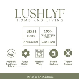 LUSHLYF Peach-Coloured & Green 5 Pieces Striped Pure Cotton Square Cushion Covers image 2