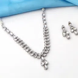 EIT Collection Women Silver-Plated Necklace with Earring Jewellery Set-picture-35