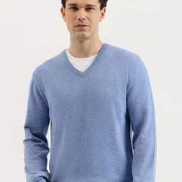 United Colors of Benetton Men Solid V-Neck Pullover Sweaters-image-84