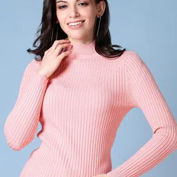 V-Mart Women Striped Cable Knit Pullover-image-35