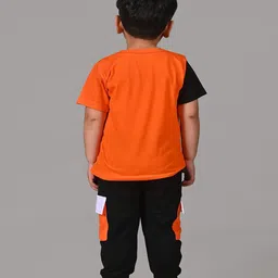 Yoonikk Kids Typography Printed Pure Cotton T-Shirt With Jogger image 3