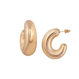 Raf the label Gold Plated Classic Bold Hoop Stud Earrings image 3
