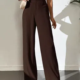 NU CLOTHS Women Relaxed High-Rise Pleated Trousers-picture-25