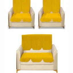 Fashion Throw Yellow Velvet Sofa Cover-image-91