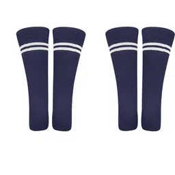 MUKHAKSH Pack of 6 Boys Navy Blue And White Stripe Socks image 3