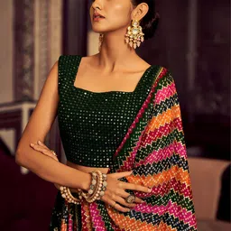 Zeel Clothing Embroidered Sequinned Semi-Stitched Lehenga & Unstitched Choli With Dupatta image 5