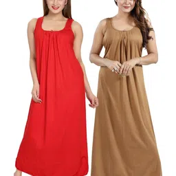 Inner Beats Pack Of 2 Cotton Blend Nightdress-picture-25