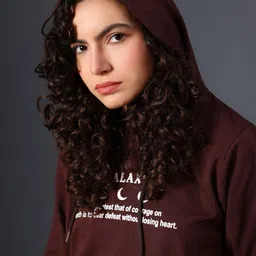 LIMEROAD Women Printed Hooded Sweatshirt image 5