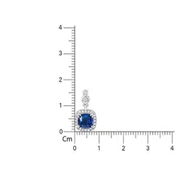 GIVA 925 Silver Rhodium-Plated Zircon Square Shaped Sapphire Blue Halo Earrings image 3
