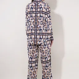 clobug Printed Shirt Collar Shirt With Trousers Co-Ords image 3