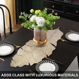 MONKDECOR Gold Toned Textured Table Runner image 3