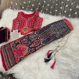 BAESD Girls Printed Tie and Dye Ready to Wear Lehenga & Blouse With Dupatta image 5