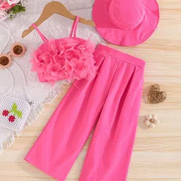 INCLUD Girls Shoulder Straps Top With Trousers & Hat-picture-9