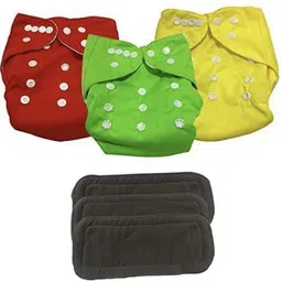 kogar Reusable Diaper Reuse Nappy Cloth Button Nappy With 5 Layer insert RgyB01-picture-13