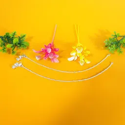 AamNa Enterprises Silver-Plated Stone-Studded Jewellery Set image 5