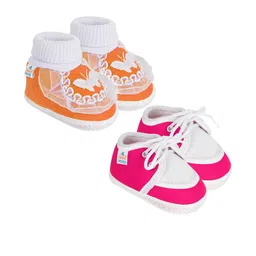 NESKA MODA 3 To 12 Month 2 Pair Newborn Unisex Baby Skin Friendly Soft Cotton Lace Shoe Booties-image-84
