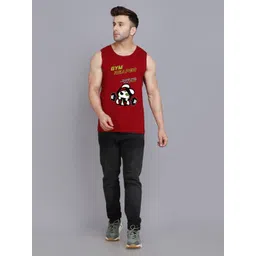SLOWLORIS Men Typography Printed Applique Slim Fit T-shirt image 2